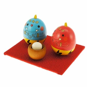 Japanese Kokeshi Doll Set of 2pcs - Oni(Traditional Japanese Demon)