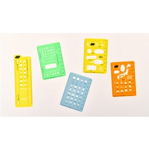 Hobonichi Stencils Set, Set of 5 Pieces, Planner Stencils set