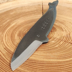 Tosa Uchi-Hamono (Tosa Blade) Bryde's Whale Shaped Knife with Case, Craft Knife, Utility Knife, Japanese Knife
