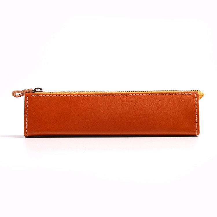Hide And Drink Full Grain Leather Rectangular Pencil Case Pen | INDIA