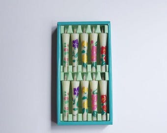 Takazawa Candle Picture Candles 10 pcs Set - Four Seasons Flower -, Japanese Wa-Rousoku (Japanese candle)