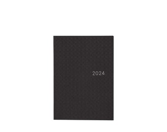 2024 Hobonichi Techo Paper Series: Black Gingham HON / A6 Size / Daily / Jan start / Mon start - English Edition