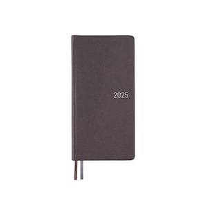 Hobonichi Techo 2025 April Start - Leather: Steel Gray Weeks Hardcover Book / Weekly Horizontal / Mon start - Japanese Edition -
