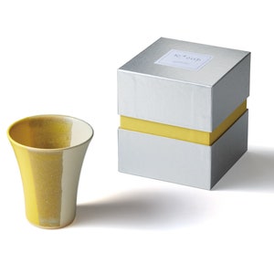 Rainbow Color Kyo ware / Kiyomizu ware（Kyo yaki / Kiyomizu yaki Beer Cup - Yellow, Kitchen Supplies