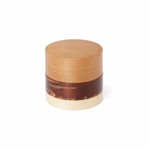 Japanese Cylinder Tea Caddy - Cherry Wood, Chazutsu, Tea Canister, Tea Container