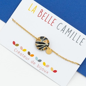 Bracciale in resina, motivo "Camel Palm" Oro/Argento/Bronzo, modello NINA