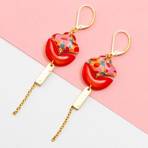 Orecchini in resina, motivo "Paint Cherry" Oro/Argento/Bronzo, modello LILA