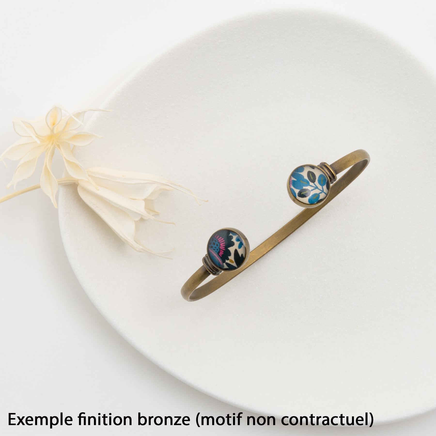 Bracelet Vintage En Résine Vert Kaki Avec Décor Alliage Doré - Bijou Rétro (Réf. J3)