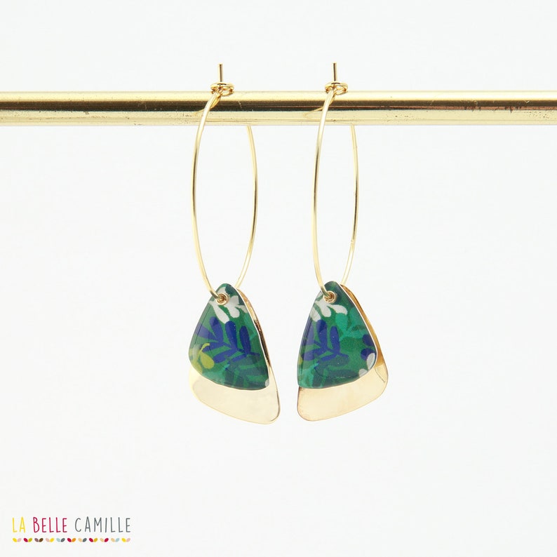 resin Green foliage goldsilverBronze pattern NINON model Creoles