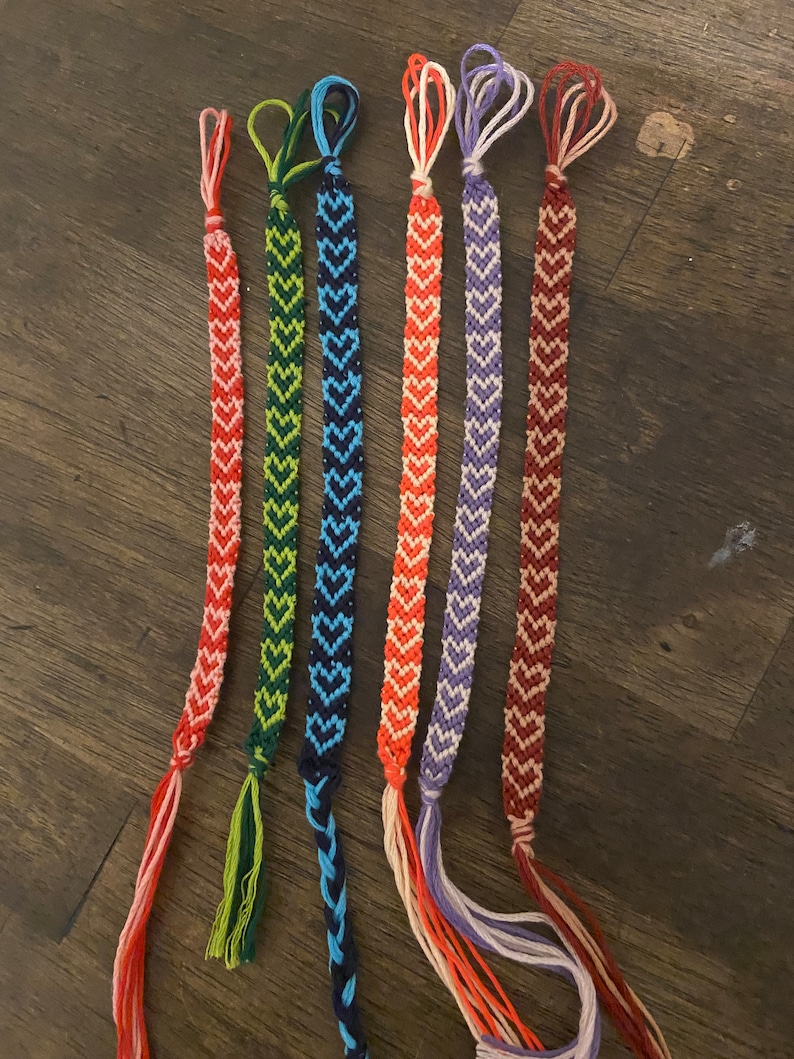 Heart Friendship Bracelet: Woven Cotton Stackable Bracelet - Etsy