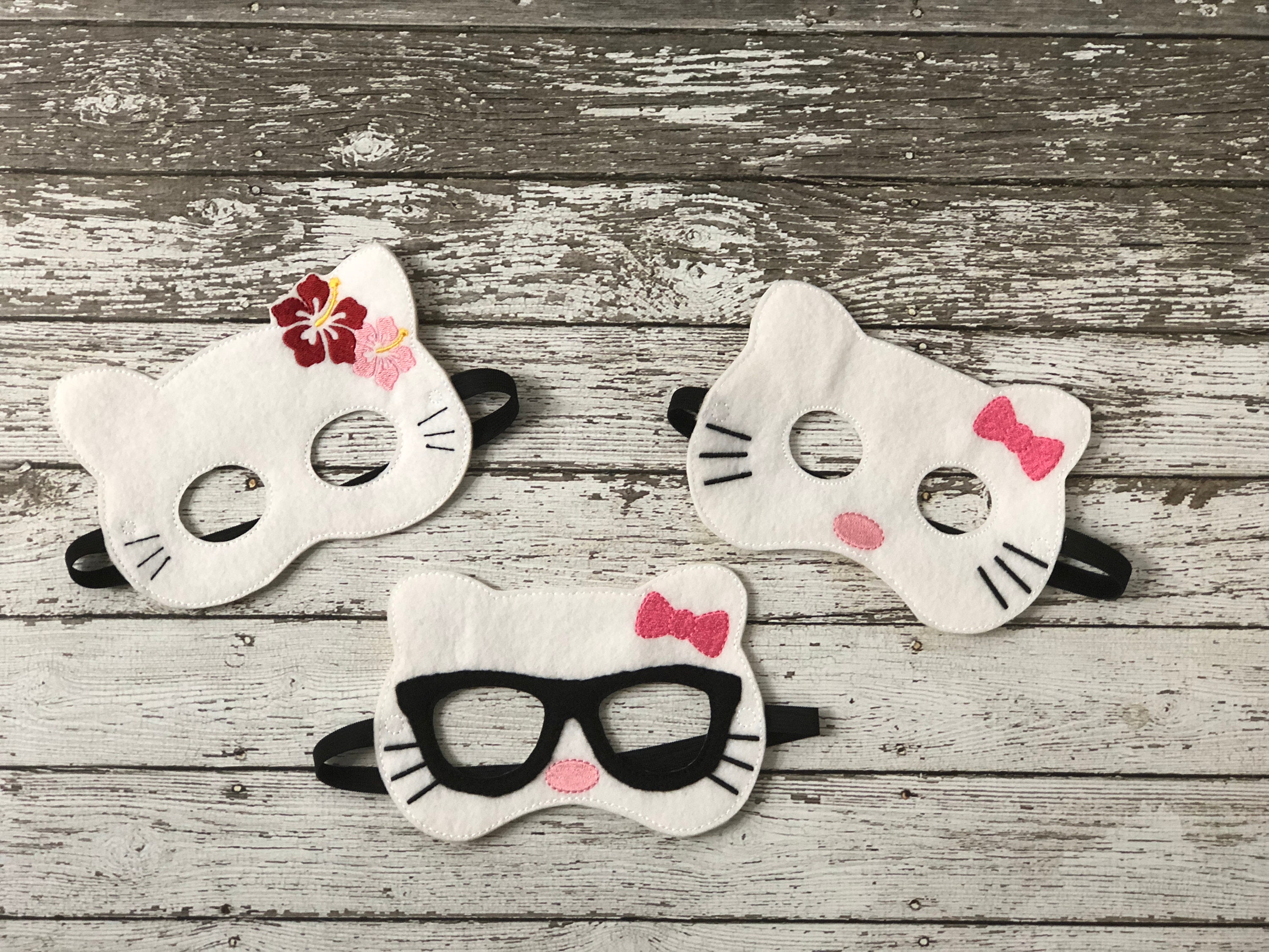 Hello Kitty Inspired Masks Sanrio Kitty Cat Mask Hello Kitty Etsy