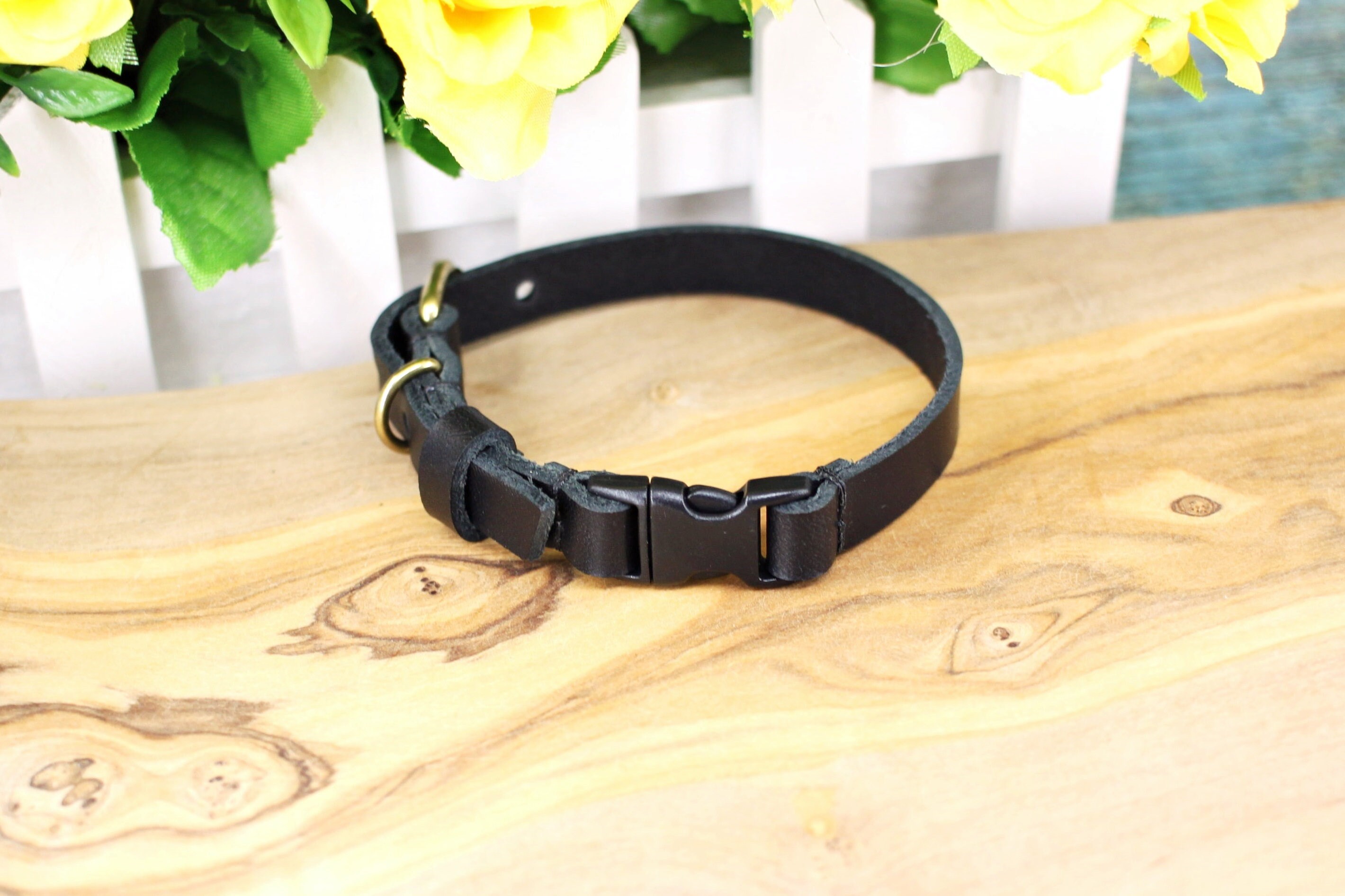 Leather Cat Collar Cat Collars Brass Buckle safety Etsy