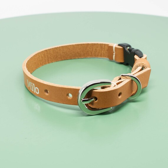 Tan Color Leather Cat Collar Collars Safety Breakaway - Leather Cat Collar Breakaway Tan Color Leather Cat Collar Collars Safety Breakaway - Leather Cat Collar Breakaway