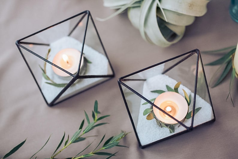 Candlestick Wedding candle holders Wedding candle favors Modern wedding decor JB11 Candle holder glass Wedding candle