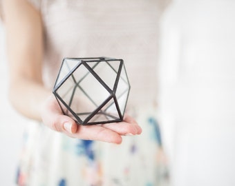 Candle holder glass - Geometric candle holder - Wedding Table Decor - Candle holder centerpiece Wedding lights Terrarium wedding (T10)