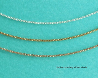 Plain Chain Necklace, Thin cable chain necklace, Sterling silver chain, Thin chain necklace, Dainty sterling silver chain