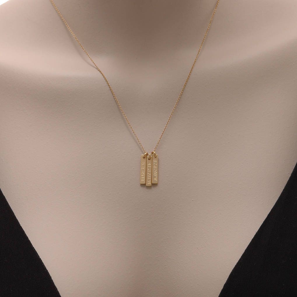 Vertical Bar Necklace Personalized Bar Necklace Multiple Etsy Australia