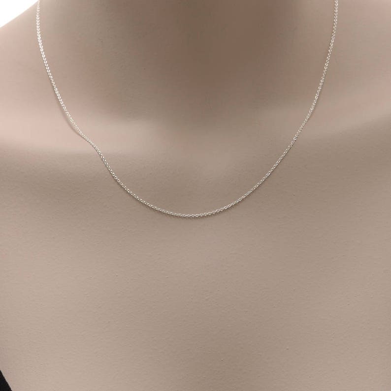 Plain Chain Necklace Thin Cable Chain Necklace Sterling Etsy Australia