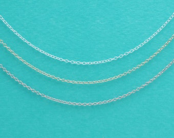 Plain Chain Necklace, Cable Chain Necklace, Sterling Silver Chain, Gold Filled Chain, Rose Gold Filled chain