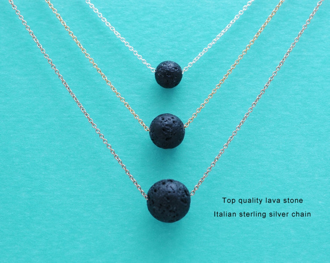 Lava Necklace, Lava Stone Necklace, Oil Diffuser Necklace, Aromatherapy ...