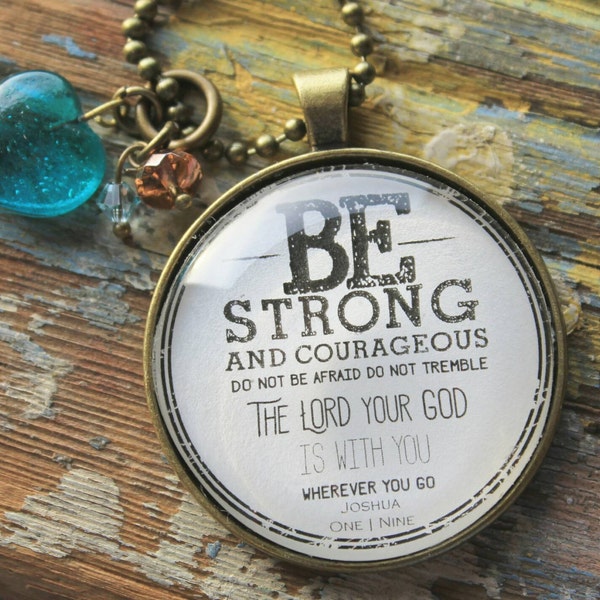 Necklace-Be Strong-Gospel-Handmade