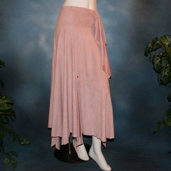 Light Rose Suede Cloth Dance Skirt Small Waltz Length-Dusty