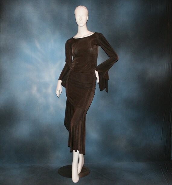 Brown Slinky Tango-rumba Dress Size 5/6-11/12 Very Stretchy