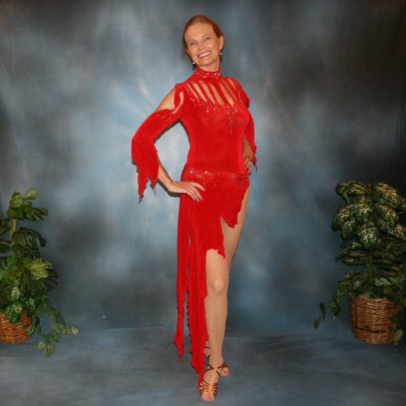 Red Latin-Rhythm Dress-Slinky, Sassy & Sleek