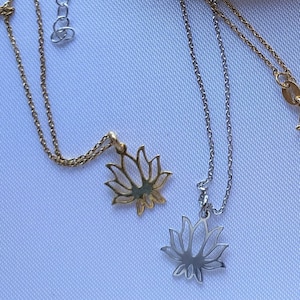 LOTUS FLOWER Necklace Sterling Silver Lotus Necklace Lotus Pendant Dainty Necklace Sterling Silver solid sterling silver ONE necklace