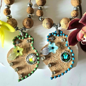 Necklace HEART OF VIANA, Necklace Heart of Portugal, Colar Coração de Viana, Natural Portuguese Cork, Handmade by Lia de Matos®
