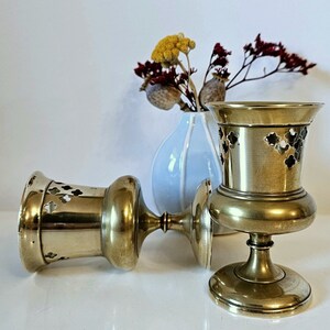 Vintage CANDLE HOLDER SET, Candlestick Holder, pair, Decorative Tapered Candle set, Brass Taper Candlestick, height 10.3cm - 4.06in