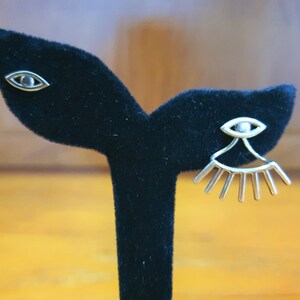 Stud EARRINGS sterling silver EVIL EYE, 19k gold-plated sterling silver
