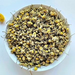 GERMAN CHAMOMILE dried flowers, 25g 50g 0.88oz 1.76oz, Matricaria chamomilla, Matricaria recutita, Camomille Allemande, Camomila alemã