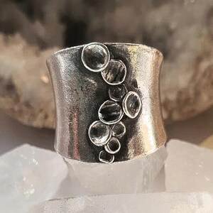 Ring Rain Drops, vintage solid sterling silver, rain drops silver ring, unique piece, Portuguese silver ring
