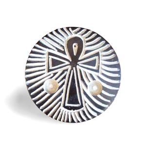 Wierookhouder voor stokjes en kegels, diameter 10 cm, 3,94 inch, ANKH CROSS