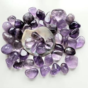 Amethyst tumbled, 6 to 12 stones, 100g 3.53oz, Amethyst tumbled stone, Amethyst Crystal, Amethyst Gemstone, Natural amethyst