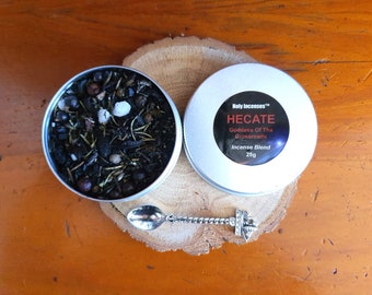 HECATE Goddess of the Crossroads handmade incense blend (25g) + Incense Spoon - Holy Incenses™ by Lia Geraldes de Matos