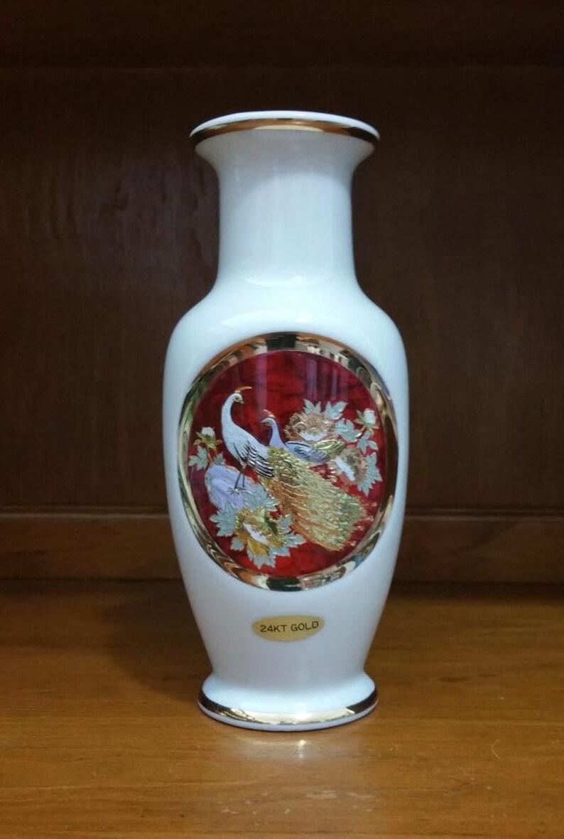 Vintage Vase the Art of Chokin Japanese Fine Porcelain Etsy