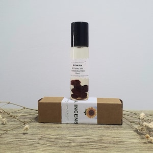 Óleo ritual artesanal Rowan, 10ml, OFERTA caixa de papelão reciclado