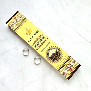 AGARWOOD incense sticks, 3 packs of 15 sticks each, Ayurvedic masala incense sticks