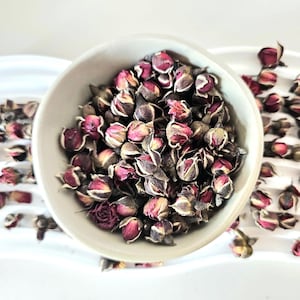 Boccioli di rosa rossa, 25 g 0,88 oz, Rosa gallica, boccioli di rosa essiccati, boccioli interi di rosa essiccati, boccioli piccoli, Rosas, per tinture, saponi, lozioni, incensi