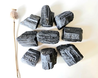 Raw Black Tourmaline, Root Chakra Grounding Stone, Protection Crystal, 65g to 129g