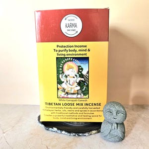 Tibetan loose mix incense powder, White Ganapati-Ganesh, Himalayan incense powder, PROTECTION, 130g to 140g 4.59oz to 4.94oz
