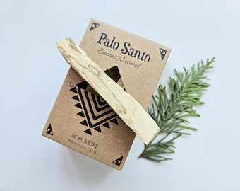 パロサントの木片、70g（2.47オンス）、ペルー産ブルセラ・グラベオレンス、持続可能な方法で収穫、SERFOR認証、クラフト紙箱入り
