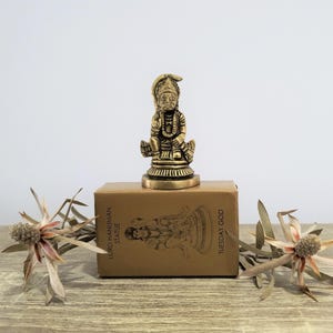 Lord Hanuman Hindu God statue, birthday god for those born on a Tuesday - brass, height 5.6cm 2.21in