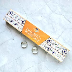 Palo Santo & White Sage incense sticks, 3 packs with 15g each, Purifying smudge incense, masala incense, Sacred Elements incense