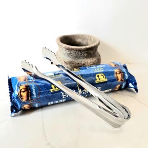 Tongs for charcoal tablets, stainless steel