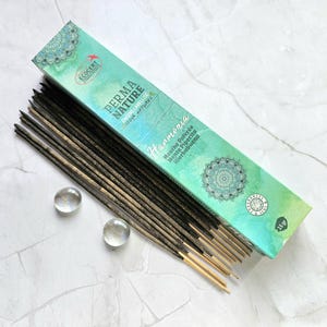 Harmonia Peppermint incense sticks, 3 packs of 15g each, 100% natural and hand-rolled, environmentally friendly, certified by ECOCERT
