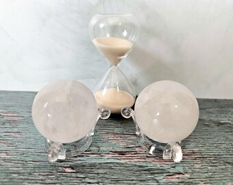 アクリルスタンド付きクリアクォーツ球、ロッククリスタルボール、4 cm 