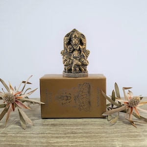 Lord Surya Hindu God statue, birthday god for those born on a Sunday - brass, height 5.1cm 2.01in